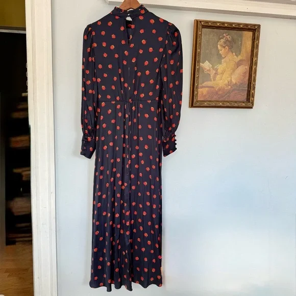 Hatch Black‎ and Red Black Maternity Turtleneck Mock neck Maxi Dress size XS